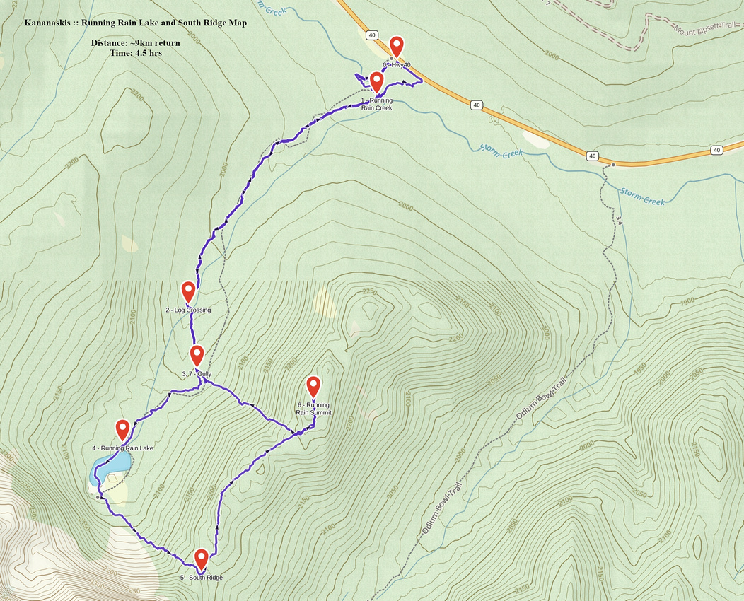 Running Rain South Ridge GAIA Map