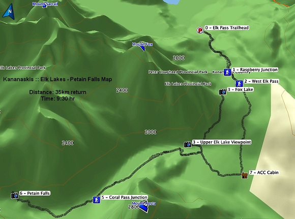 Elk Lake - Petain Falls Map