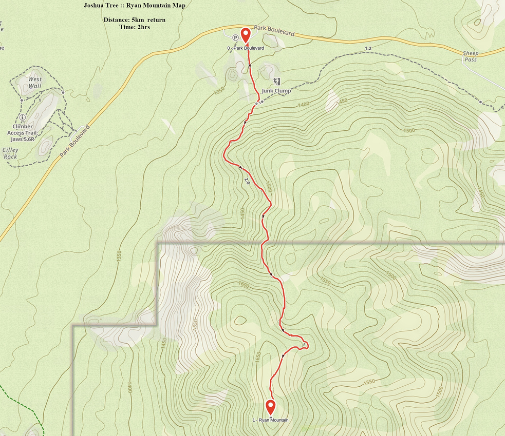 Ryan Mountain GAIA Map