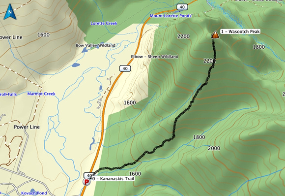 Wasootch Peak Map
