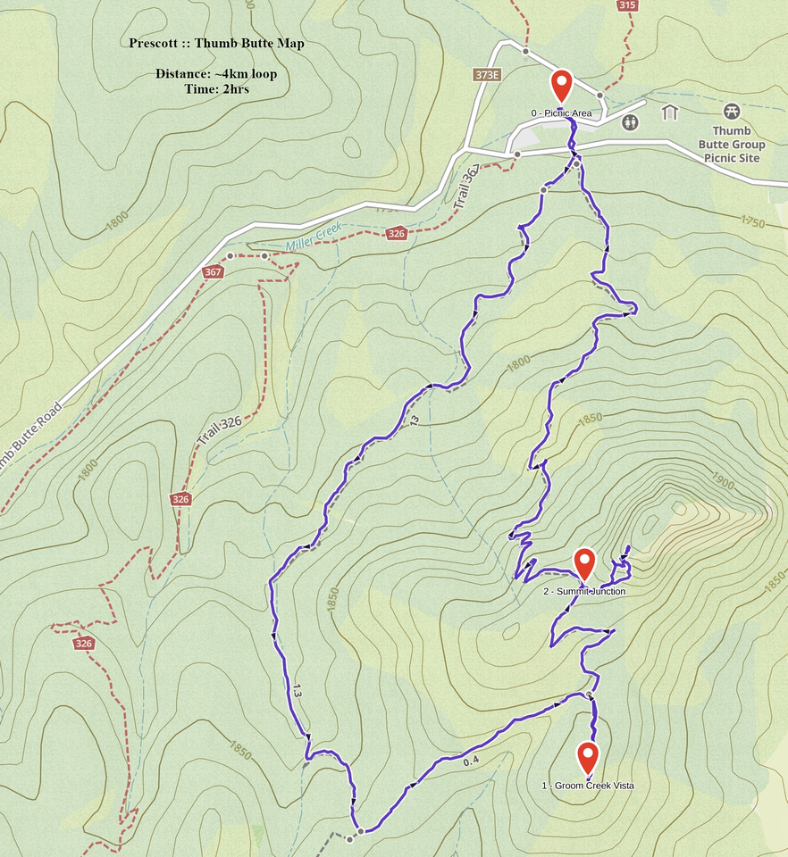 Thumb Butte GAIA Map