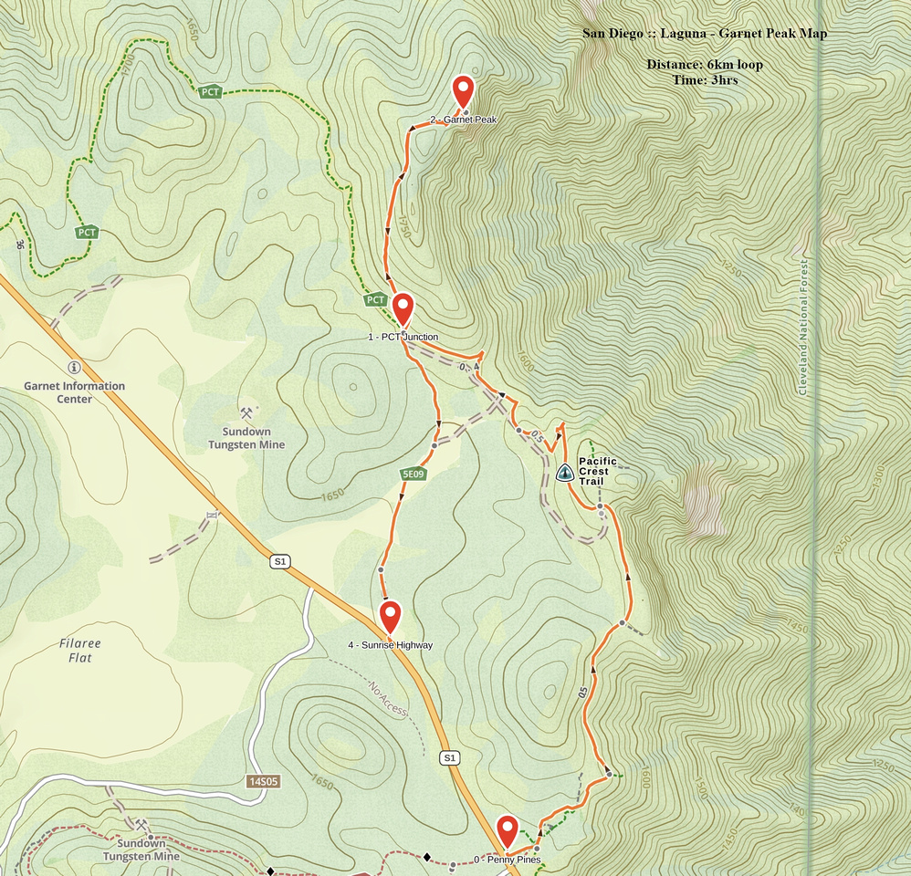 Laguna - Garnet Peak GAIA Map