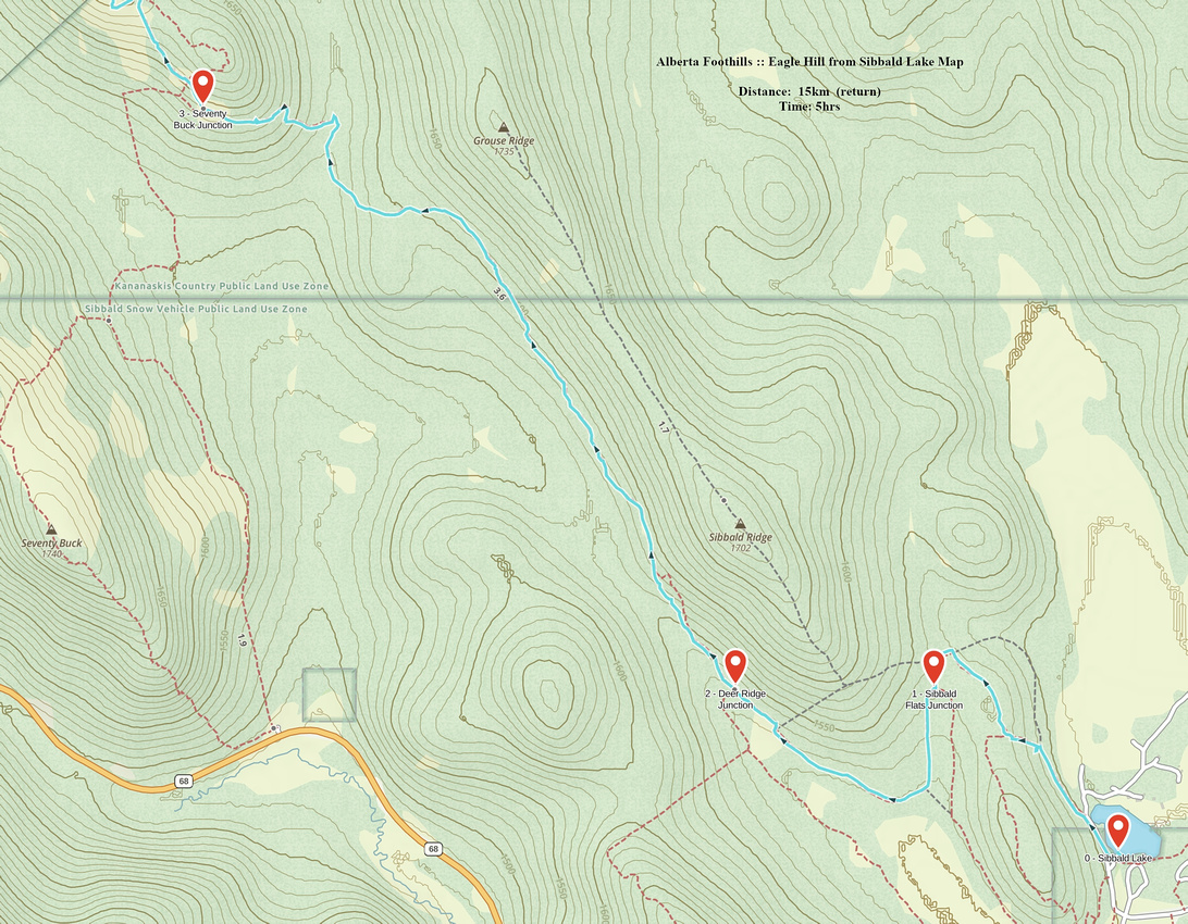 Eagle Hill from Sibbald Lake GAIA Map