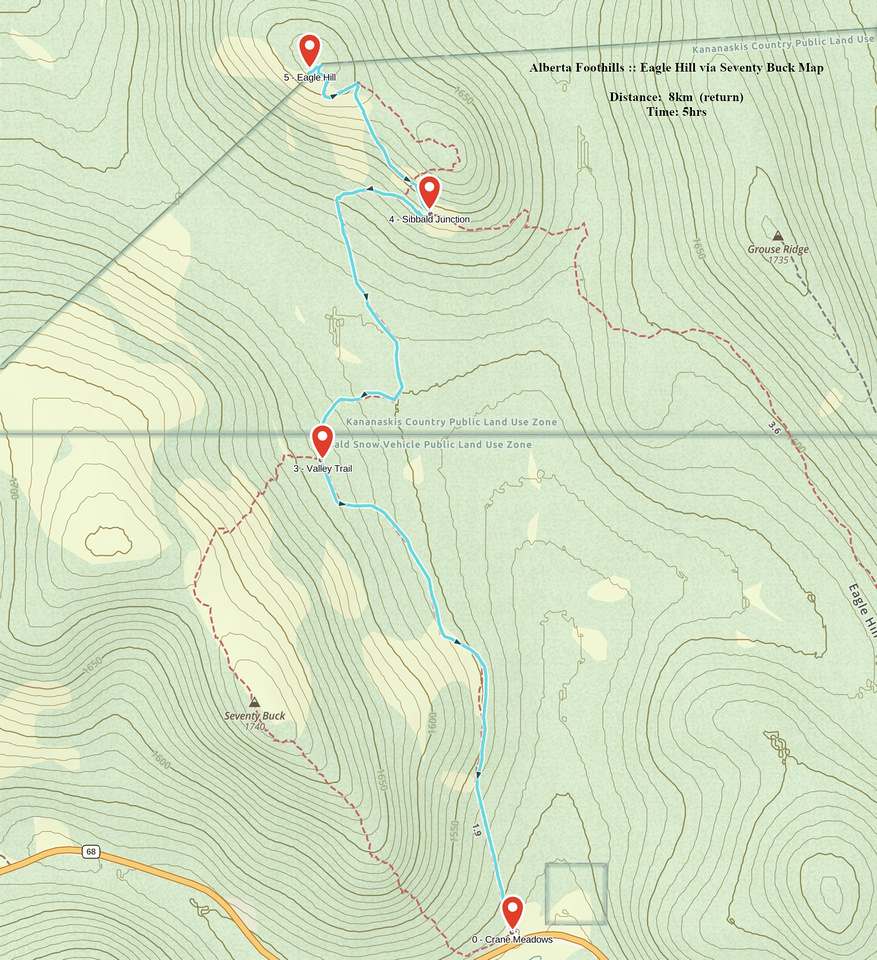 Eagle Hill via Seventy Buck GAIA Map
