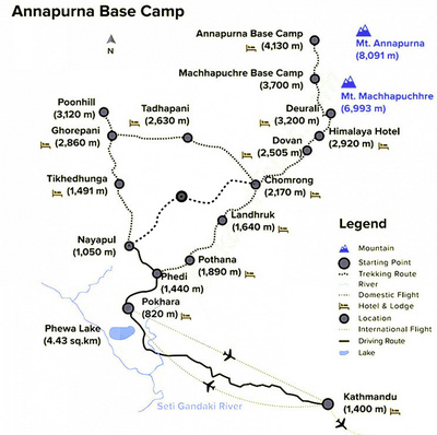Annapurna Sanctuary Map