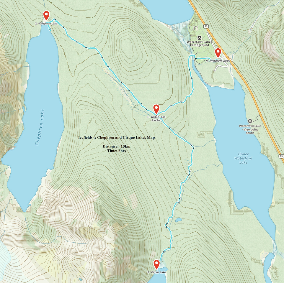 Chephren and Cirque Lakes GAIA Map
