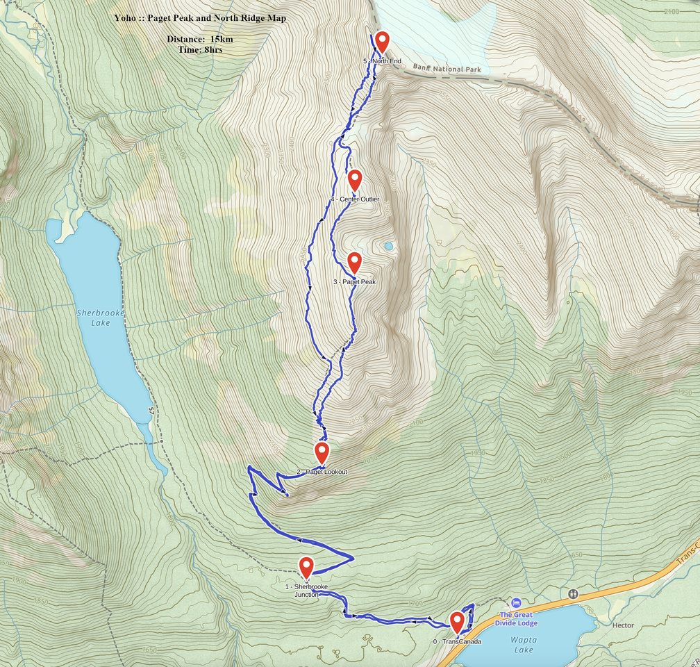 Paget Peak and North Ridge GAIA Map