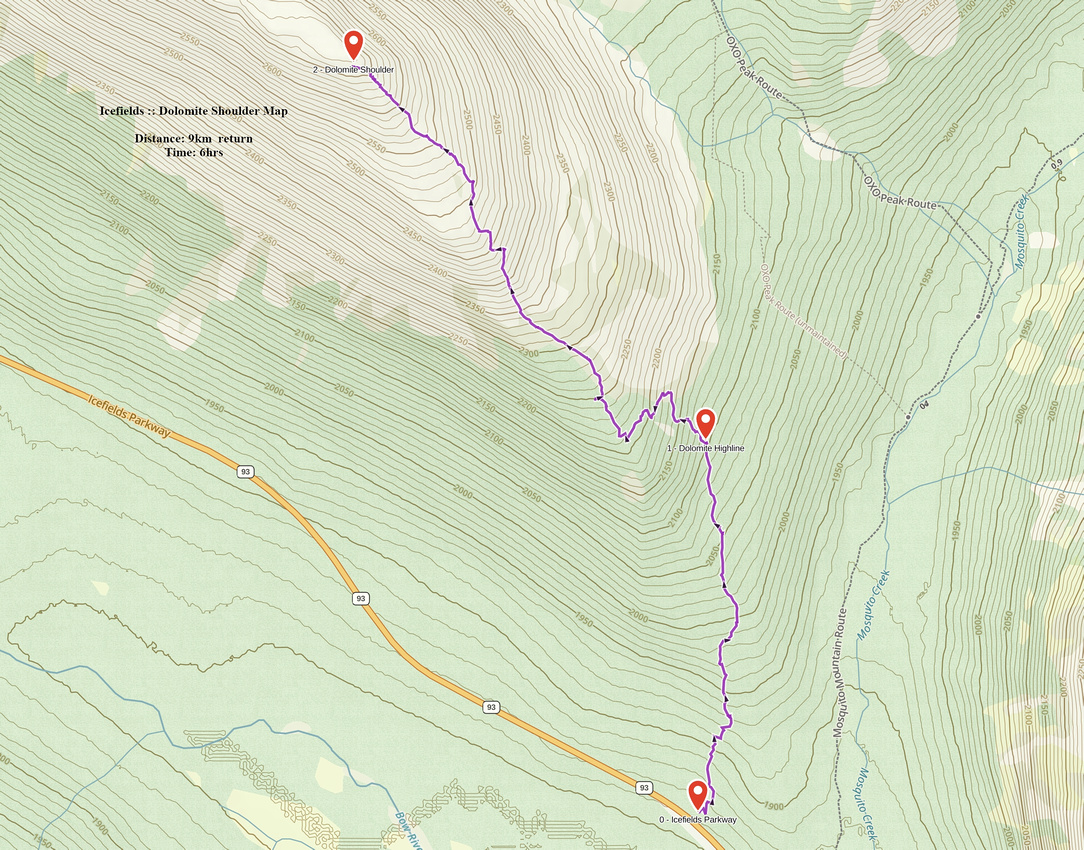 Dolomite Shoulder GAIA Map