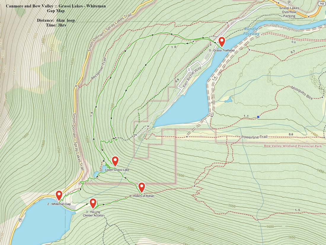 Grassi Lakes - Whiteman Gap GAIA Map