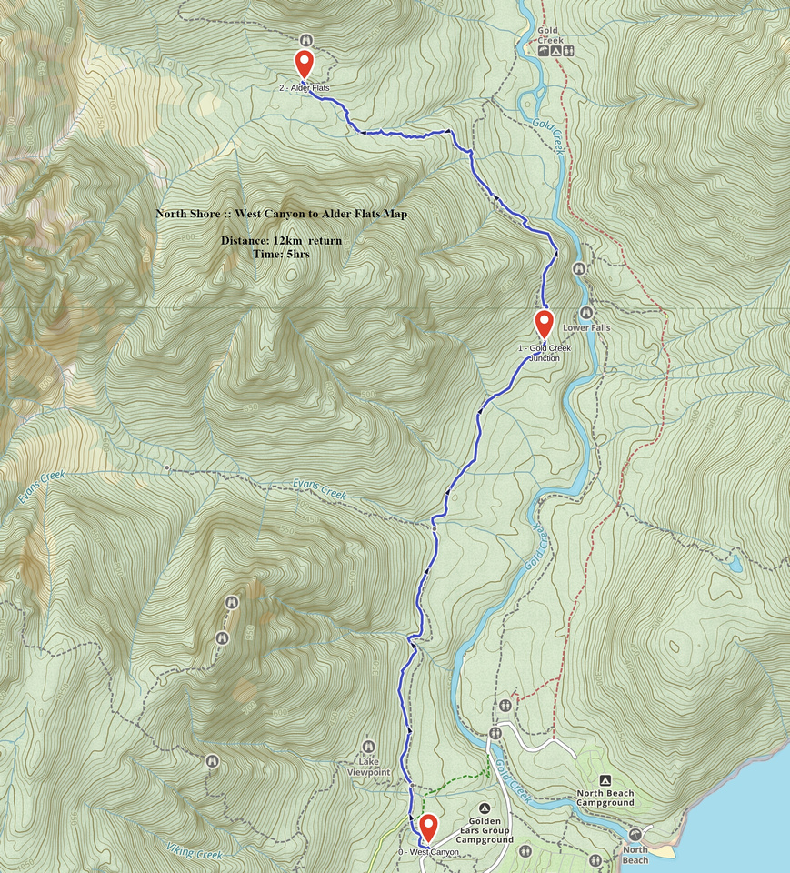 West Canyon to Alder Flats GAIA Map