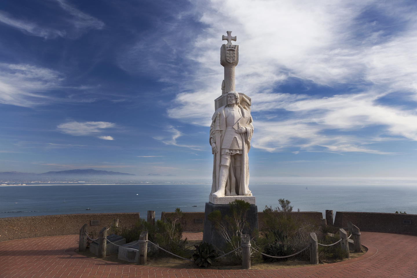 Juan Rodriguez Cabrillo Monument with San Diego Bay in the Background