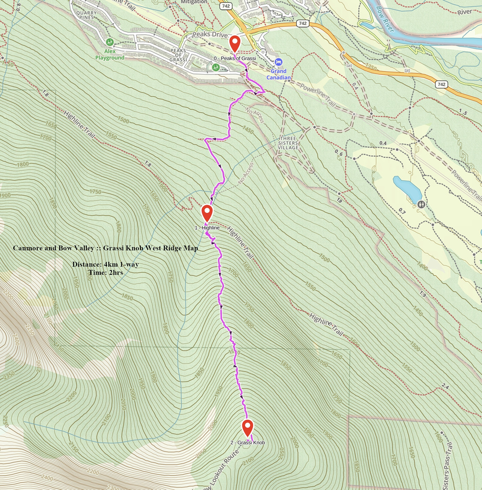 Grassi Knob West Ridge GAIA Map