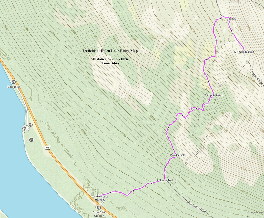 Helen Lake Ridge GAIA Map