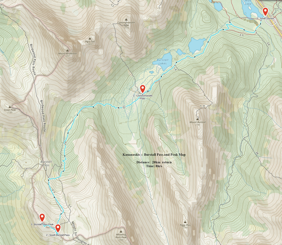 Burstall Pass and Peak GAIA Map