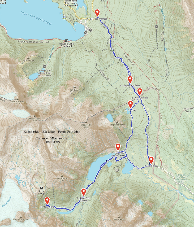 Elk Lakes - Petain Falls GAIA Map