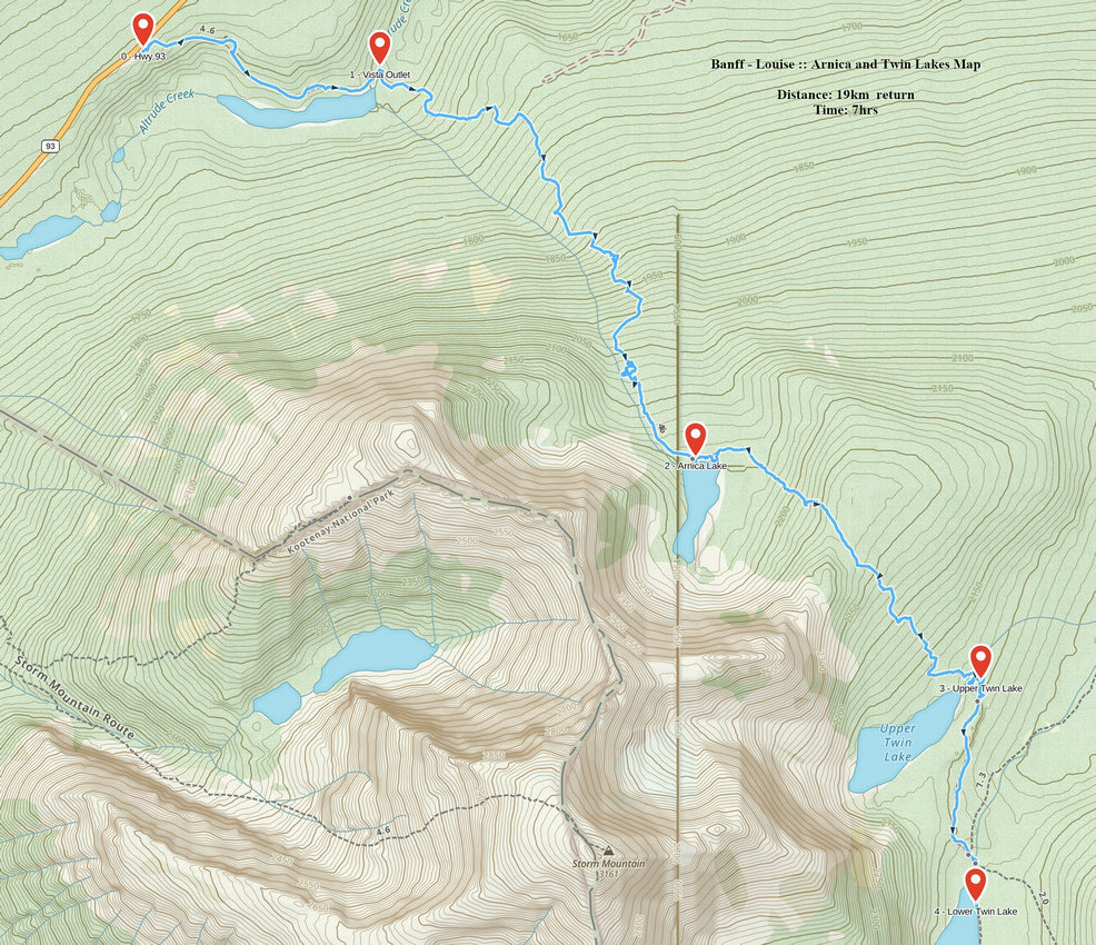 Arnica and Twin Lakes GAIA Map