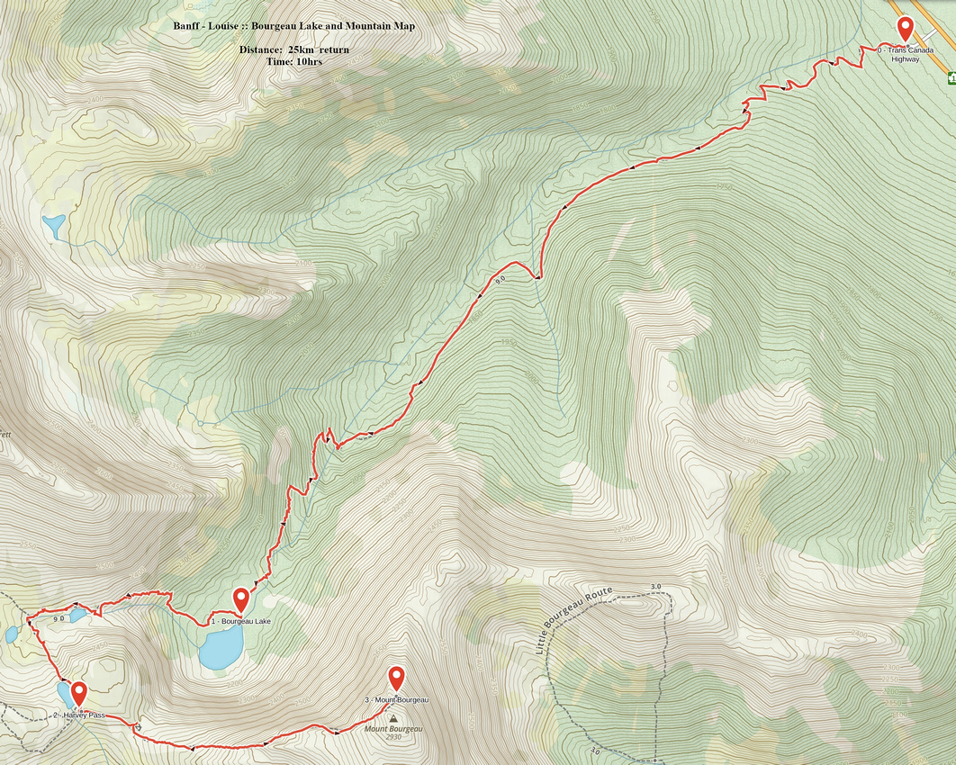 Bourgeau Lake and Mountain GAIA Map