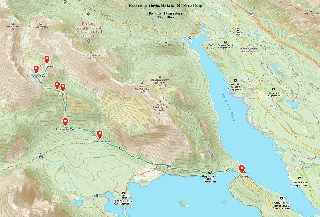 Invincible Lake - Mt. Nomad GAIA Map
