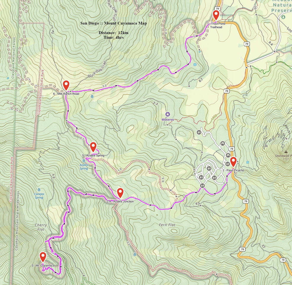 Mount Cuymaca GAIA Map